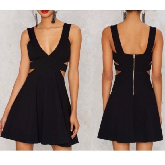 Nasty Gal Dresses & Skirts - Nasty Gal Uptown USA BlackHana Cutout Skater Dress